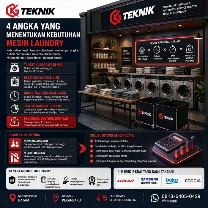 Hitung Kebutuhan Mesin Laundry dari Target Cucian Harian