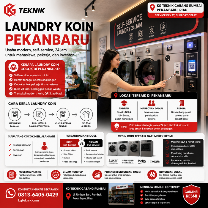 Laundry Koin Pekanbaru untuk Usaha Self-Service