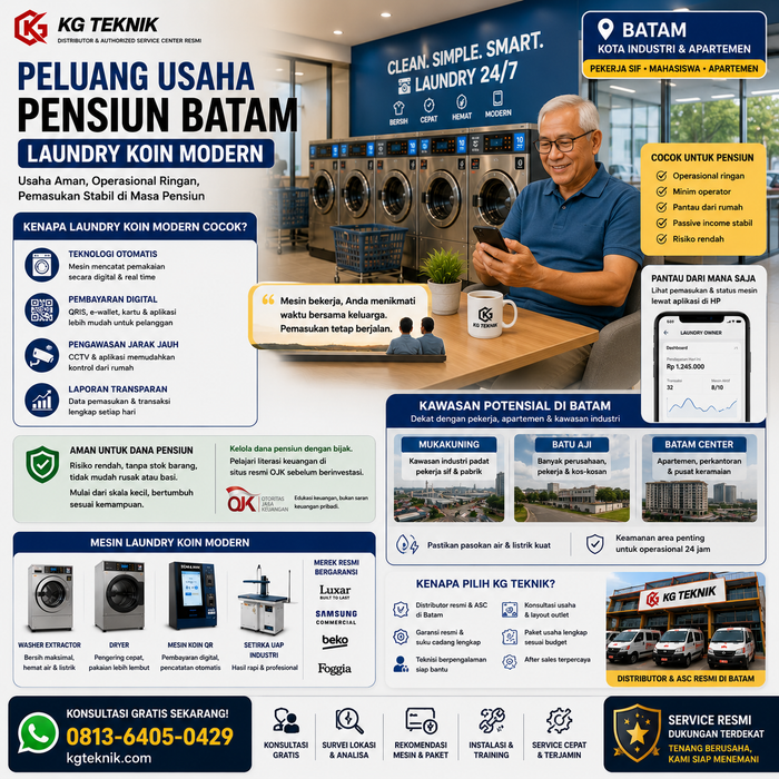 Peluang Usaha Pensiun Batam: Laundry Koin Modern